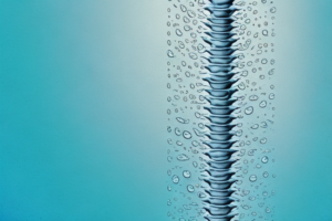 A spine with a water droplet dripping down it