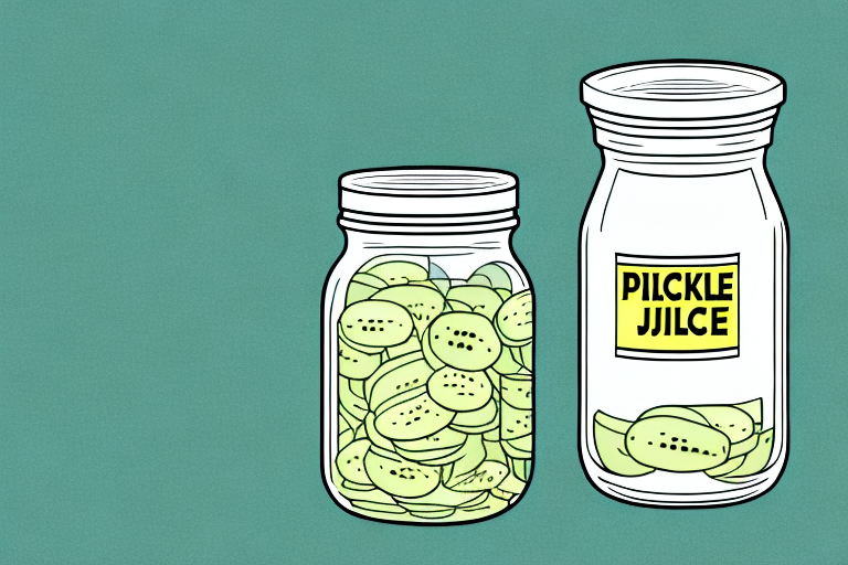 A jar of pickles and a glass of pickle juice